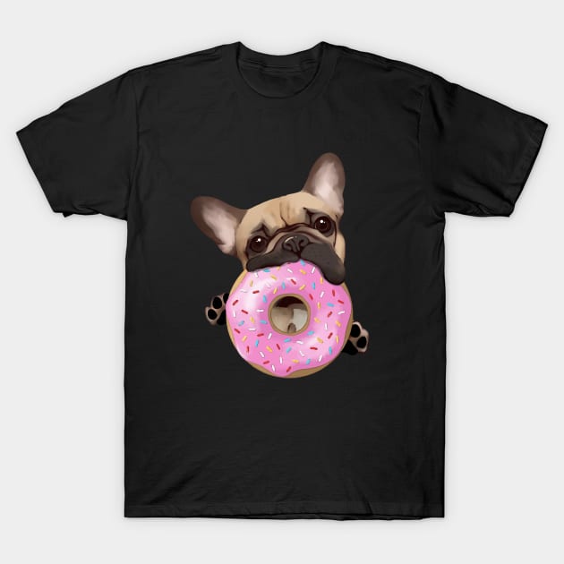 French bulldog sweet donuts for frenchie lover T-Shirt by Collagedream
